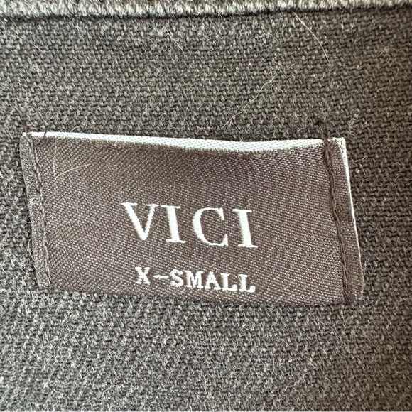 Vici Black‎ Jean Denim Jacket with Studded Details Oversized Biker XS - Picture 4 of 10